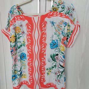 Anthropologie Maeve Romina Scarf Print Blouse